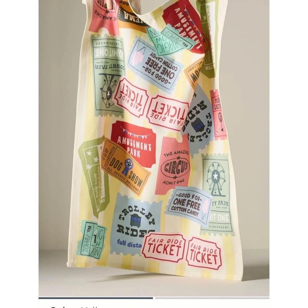 Anthropologie Vintage Inspired Ticket To Ride 100% Cotton Dish Towel 21x28" NWT